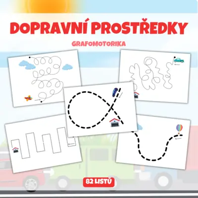 DOPRAVNÍ PROSTŘEDKY - grafomotorika 