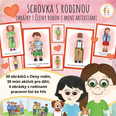 Schovka s rodinou - obrázky s členy rodiny s mini aktivitami