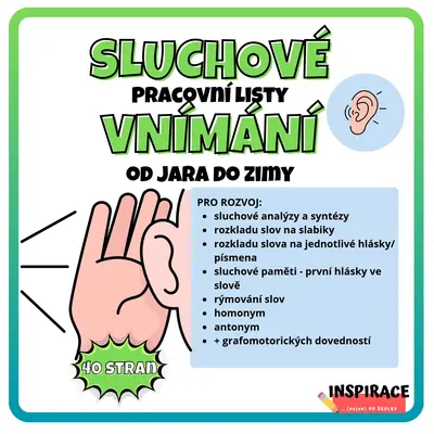 SLUCHOVÉ VNÍMÁNÍ od jara do zimy 👂(pracovní listy)