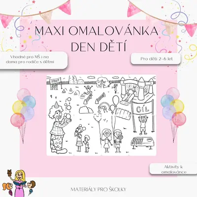 Maxi omalovánka - Den dětí
