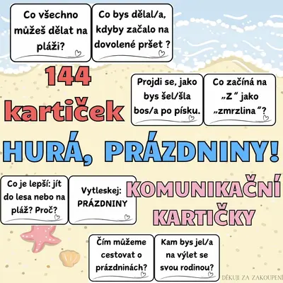 Hurá, prázdniny! - 144 komunikačních kartiček