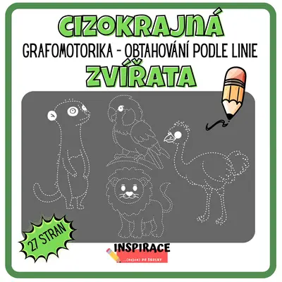 CIZOKRAJNÁ ZVÍŘATA - 🦁 grafomotorika