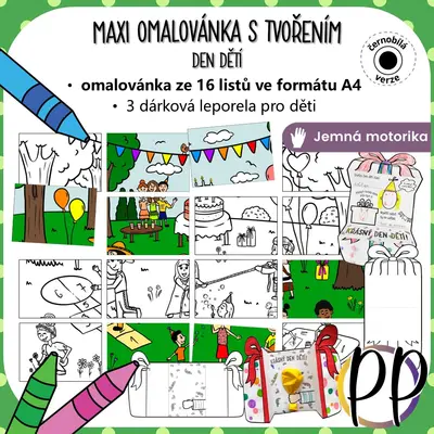 Den dětí - maxi omalovánka s tvořením