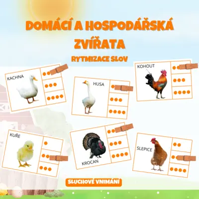 DOMÁCÍ A HOSPODÁŘSKÁ ZVÍŘATA - rytmizace slov