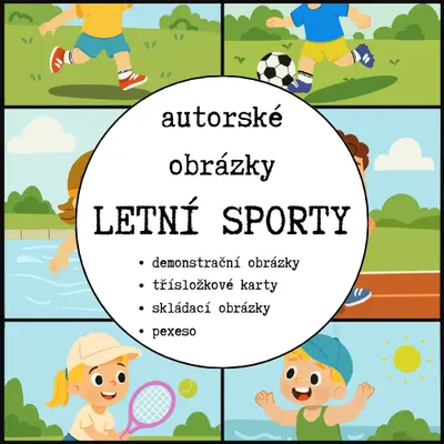 Letní sporty - autorské obrázky a aktivit k nim