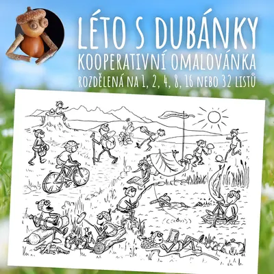 Léto s dubánky - kooperativní omalovánka