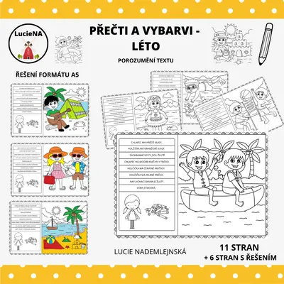 PŘEČTI A VYBARVI - LÉTO