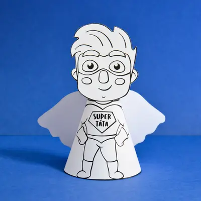Den otců - super táta, skládačka a omalovánka v jednom