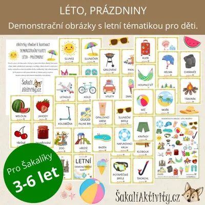  LÉTO, PRÁZDNINY - demonstrační karty 