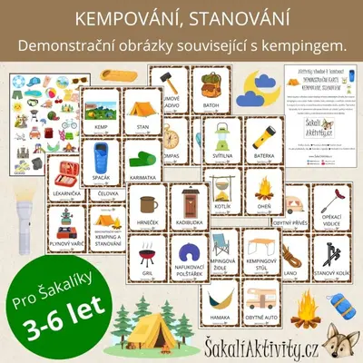  KEMPVÁNÍ, STANOVÁNÍ - demonstrační karty 
