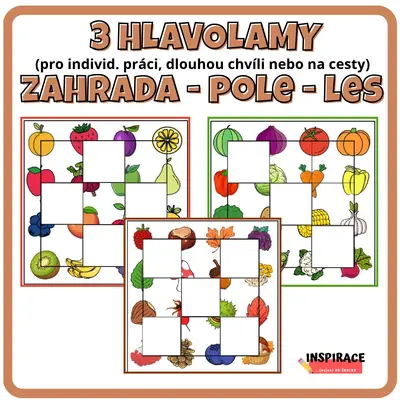 HLAVOLAMY - ZAHRADA - POLE - LES 🍎🥦🫐