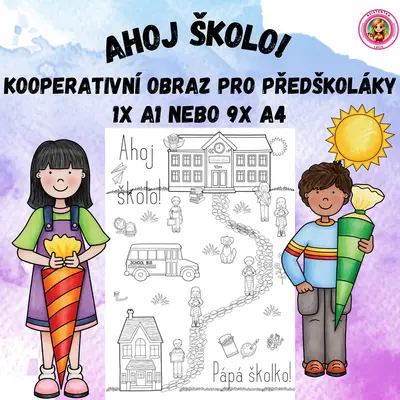 Ahoj školo! kooperativní omalovánka A1