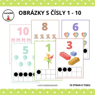 OBRÁZKY S ČÍSLY 1 - 10 HRAČKY