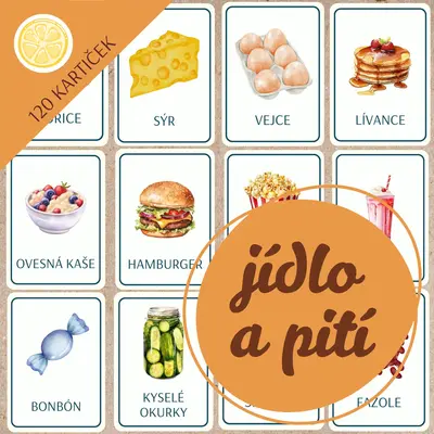 JÍDLO A PITÍ - obrázkové demonstrační kartičky