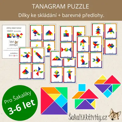  TANAGRAM PUZZLE - barevné předlohy 