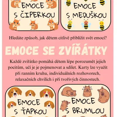 Emoce - karty, zvířátka