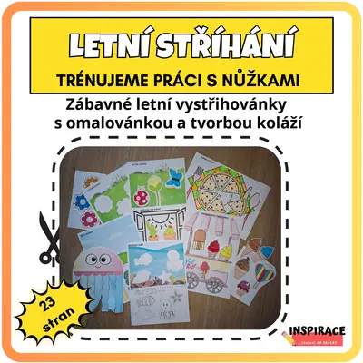 Letní vystřihovánky ✂️ s omalovánkou 🖍️