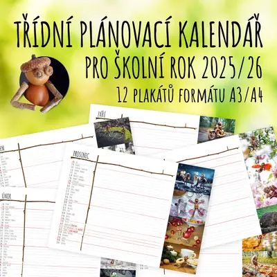 Třídní plánovací kalendář 2025/2026 s dubánky