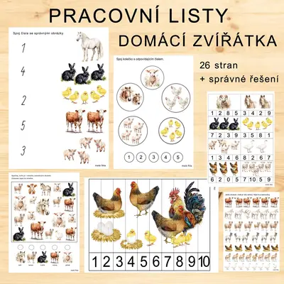 PRACOVNÍ LISTY - DOMÁCÍ ZVÍŘÁTKA