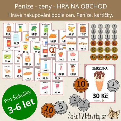  PENÍZE - CENY - hra na obchod 