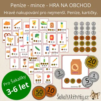  PENÍZE - MINCE - hra na obchod 