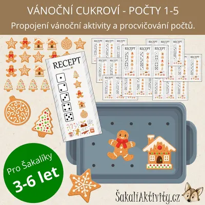 Sada aktivit - VÁNOČNÍ CUKROVÍ - počítání 1-5