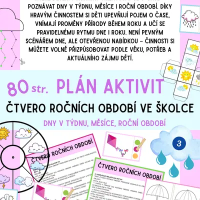 ROČNÍ OBDOBÍ, POČASÍ - Plán aktivit: přípravy, didaktické karty