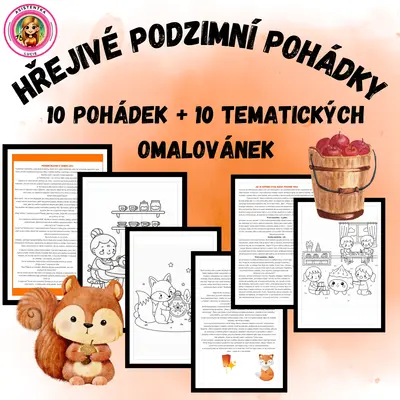 Hřejivé podzimní pohádky  -  10 pohádek a 10 omalovánek