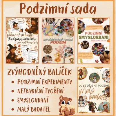 Podzimní sada: ZVÝHODNĚNÝ BALÍČEK ( pokusy, tvoření, smysly, bádání)