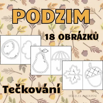 Tečkování - PODZIM - 18 podzimních obrázků