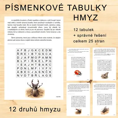 PÍSMENKOVÉ TABULKY - HMYZ