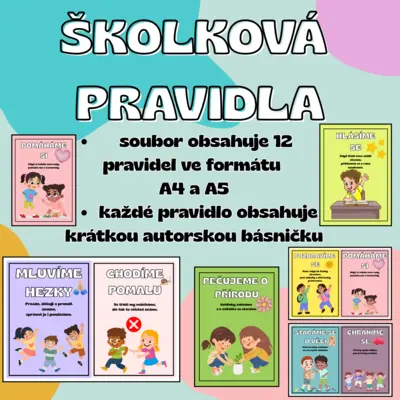 ŠKOLKOVÁ PRAVIDLA-kartičky