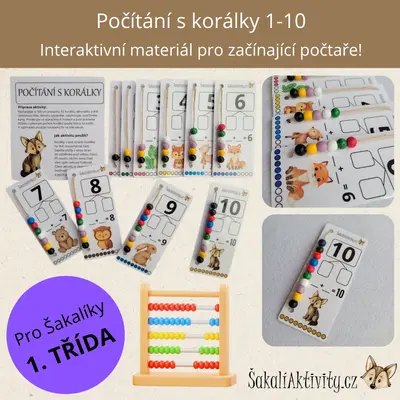  POČÍTÁNÍ S KORÁLKY - kartičky 1-10 