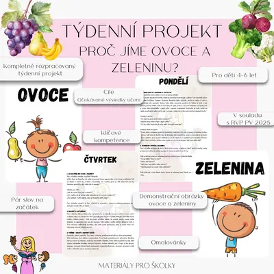 Týdenní projekt - Proč jíme ovoce a zeleninu