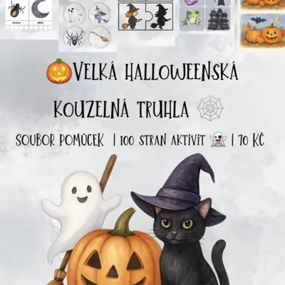 🎃Velká halloweenská kouzelná truhla 🕸️ – 100 stran aktivit 👻 