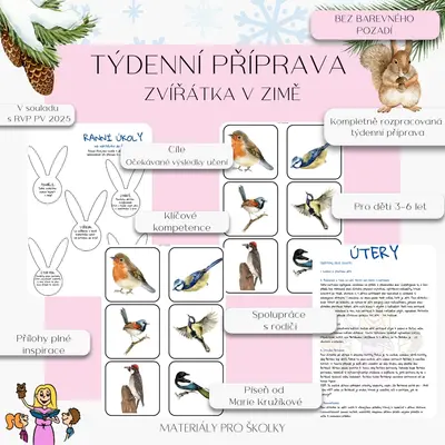 Týdenní příprava - Zvířátka v zimě