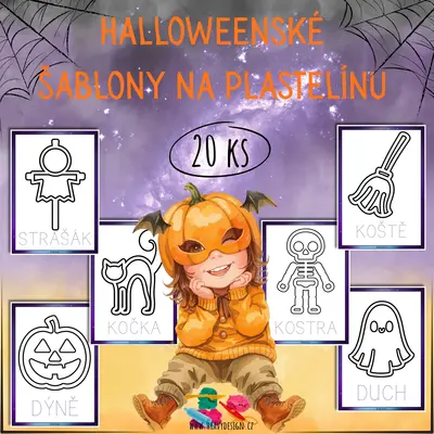 Halloweenské šablony na plastelínu
