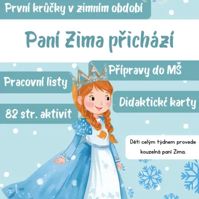 Paní zima přichází - přípravy, didaktické karty, pracovní listy