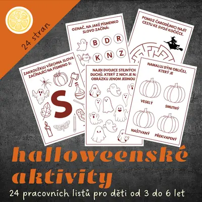 HALLOWEENSKÉ AKTIVITY - pracovní listy pro předškolní děti