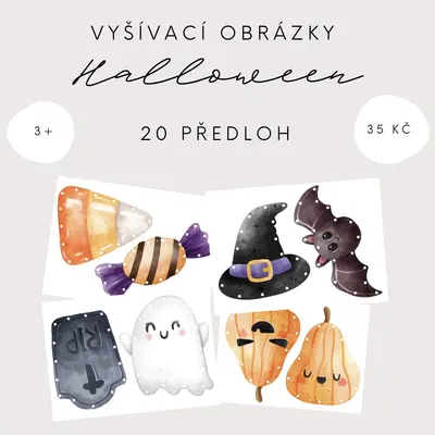 Vyšívací / provlékací obrázky - Halloween