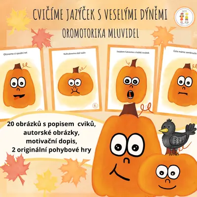 Cvičíme jazýček s veselými dýněmi - Oromotorika mluvidel
