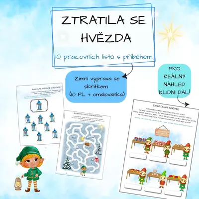 Ztratila se hvězda - 10 pracovních listů s příběhem