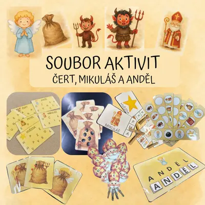 Soubor aktivit - Mikuláš, čert a anděl