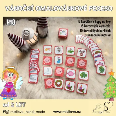 VÁNOČNÍ PEXESO, OMALOVÁNKY