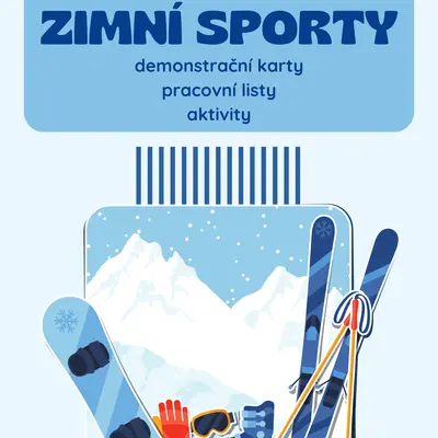 Zimní sporty - dem. karty, pracovní listy
