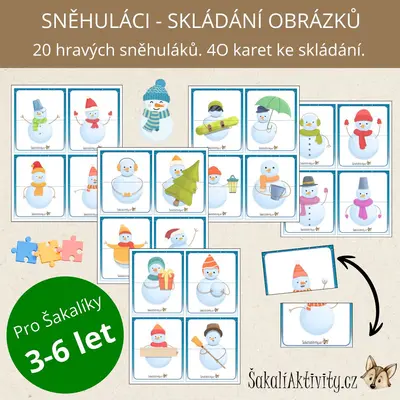  SNĚHULÁCI - skládání obrázků 
