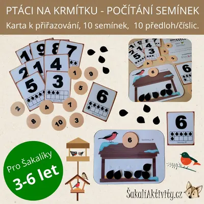 PTÁCI NA KRMÍTKU - počítání semínek