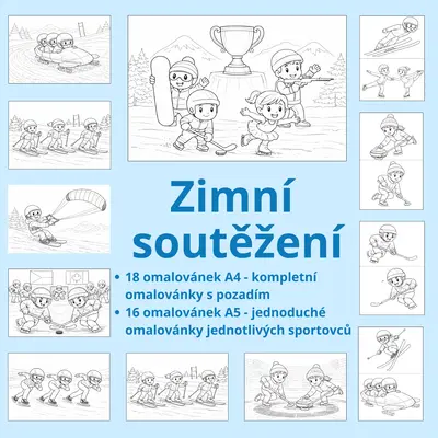 Zimní soutěžení - omalovánky