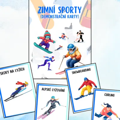 Zimní sporty - demonstrační karty