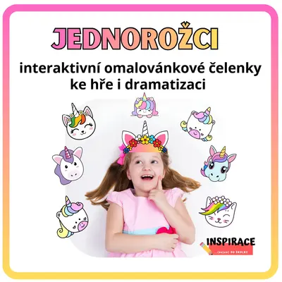 Interaktivní omalovánkové čelenky - JEDNOROŽCI